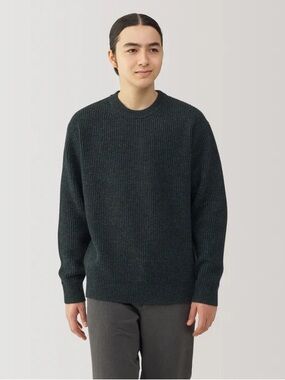 Men's Yak Wool Ribbed Crew Neck Sweater